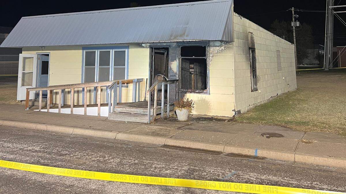 The Ford County Sheriff’s Office provided a photo of the building in Bucklin, Kansas where the explosion occurred on Saturday.
