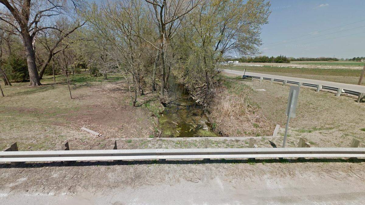 A portion of Polecat Creek along west Pawnee Road in Garden Plain.