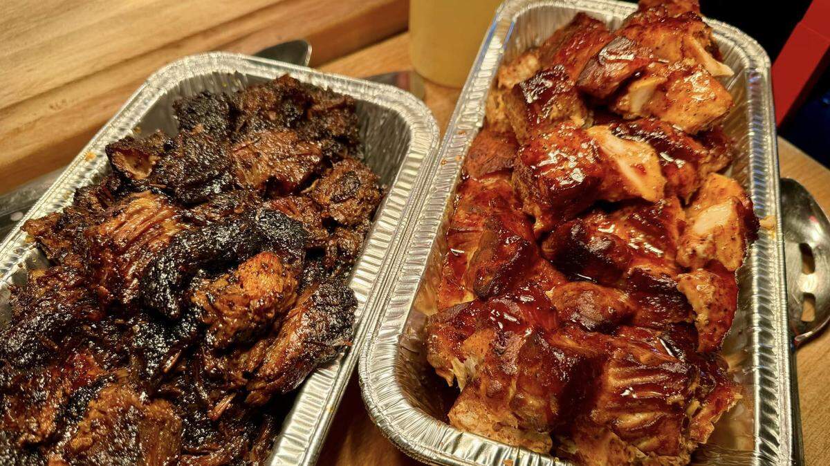 Station 8 BBQ is serving salmon burnt ends, right, on Fridays through Lent.