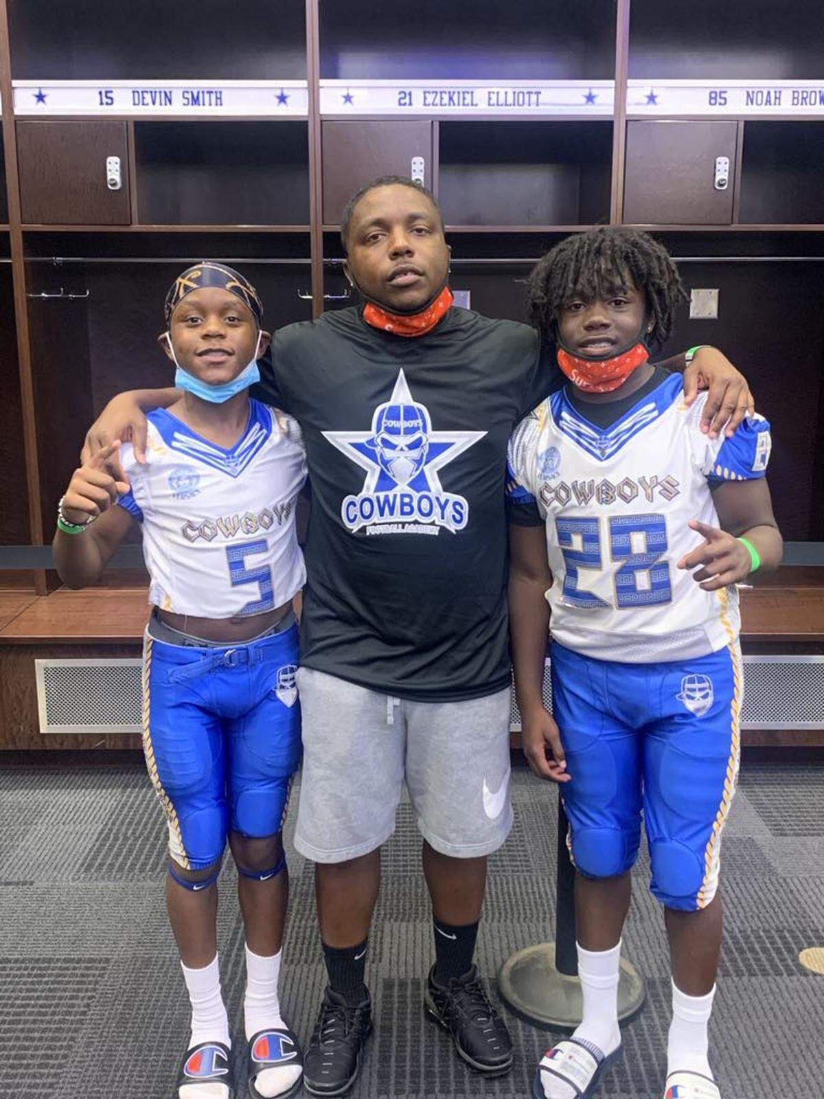 Current Derby star running back Arieus Finley Jr. (left) and current Wichita East star running back Aaron Bohannon Jr. (right) were former youth football teammates on the Wichita Cowboys.