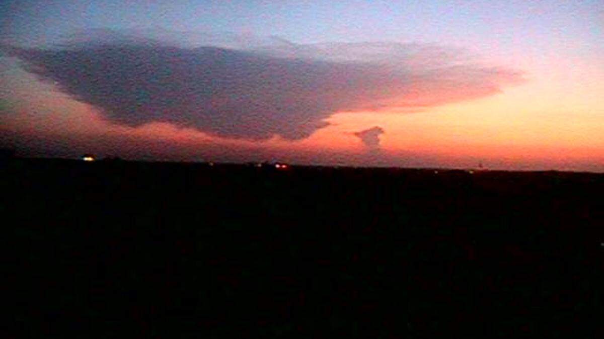 This storm was about 120 miles away when it was photographed Wednesday night from west Wichita.