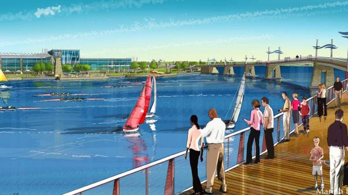 Architects’ plans for Crystal Lake Park in Northwest Wichita won design awards, but the park itself will be nothing like this.