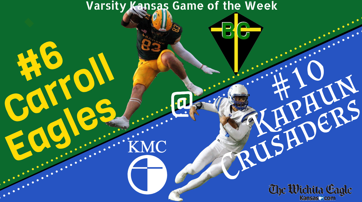 No. 10 Kapaun hosts No. 6 Bishop Carroll in the Holy War and the Varsity Kansas Game of the Week on Friday from Cessna Stadium.