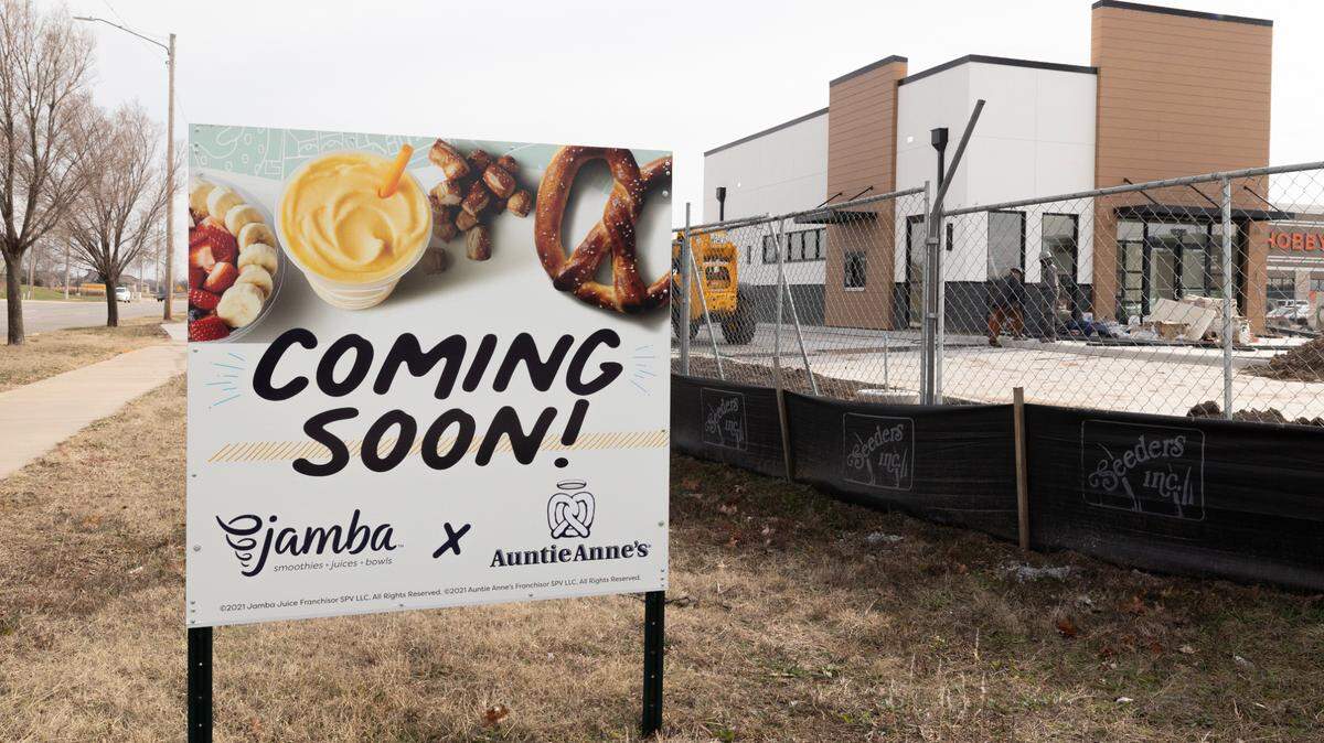 The franchisee of Wichita’s new Auntie Anne’s/Jamba Juice restaurant at 10209 W. 29th St. plans to open it in the third week of January.
