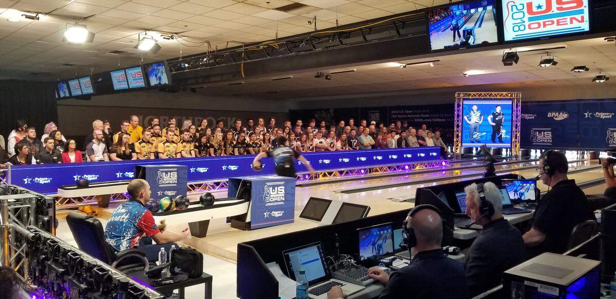 Bowlers from the Wichita State and Newman bowling programs packed the stands at Northrock Lanes in Wichita on Wednesday night to watch the final day of the US Open.