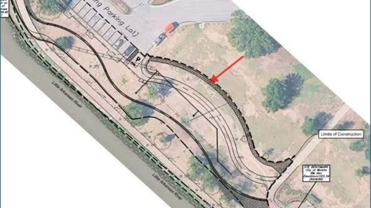 This map, provided by the city of Wichita, shows where construction near the Keeper of the Plains parking lot is slated to start.