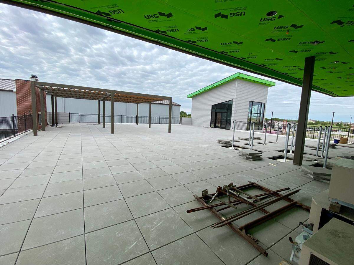 The upstairs balcony at The Sandbox will offer live music, restaurant seating and views of the sports courts below.
