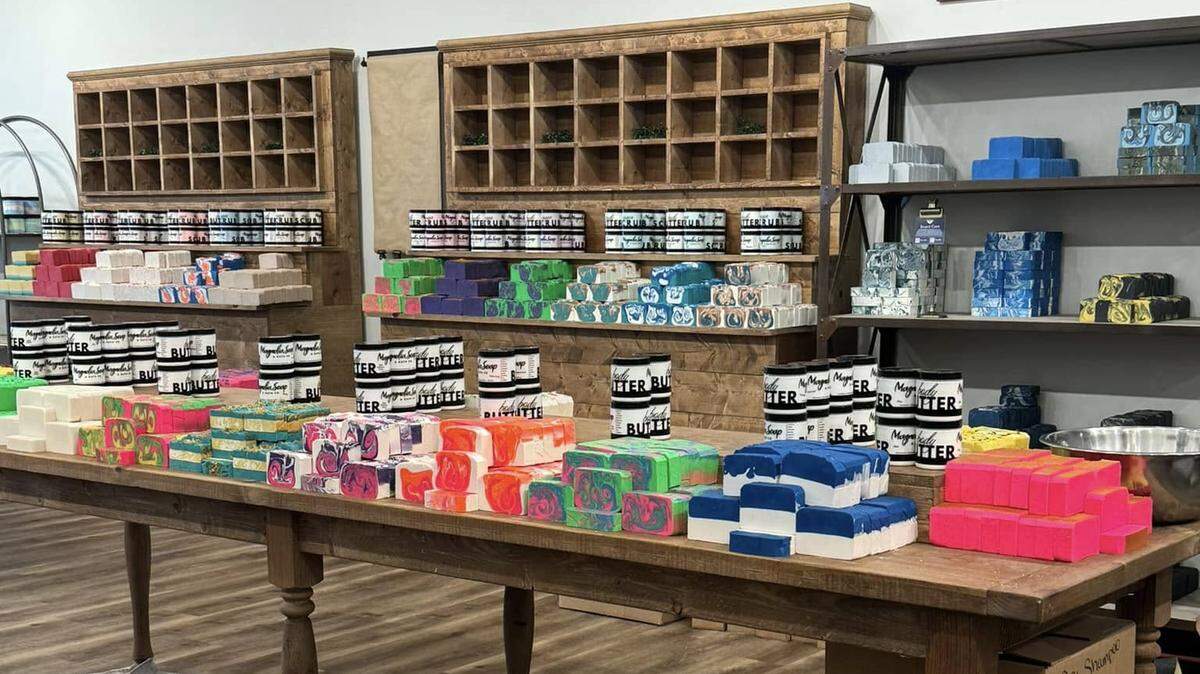 Magnolia Soap and Bath Co. has opened at the Village at Greenwich and is proving popular for its soap and other bath products along with people throwing crafting parties.