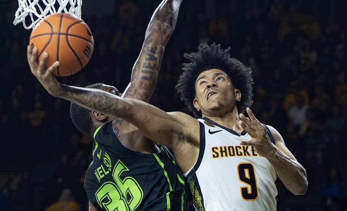 Michael Gray Jr., can’t get a reverse layup to fall during the second half against South Florida at Koch Arena on Wednesday night.