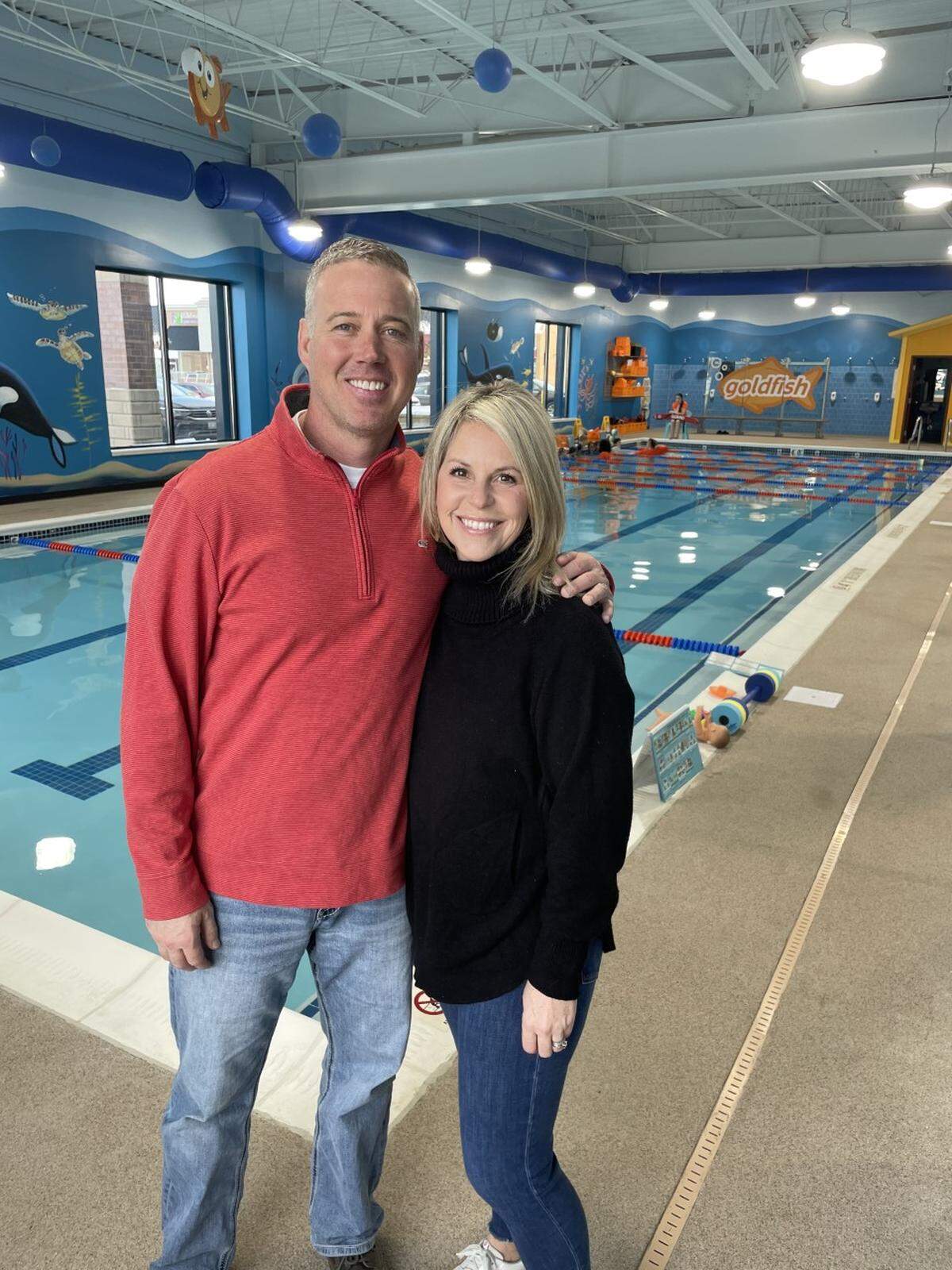 Jon and Annie Becker are bringing a Goldfish Swim School franchise to Wichita in 2024 to teach children ages four months to 12 years old.