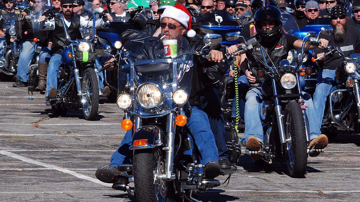 In this file photo, motorcycles leave the parking lot at Lawrence-Dumont Stadium for an earlier Wichita Toy Run to Hartman Arena.