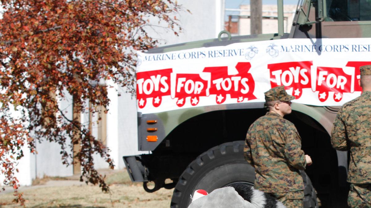 Toys collected at the Wichita Toy Run rally benefit the U.S. Marine Corps Reserve Toys for Tots Program and the Salvation Army. (Nov. 4, 2012)