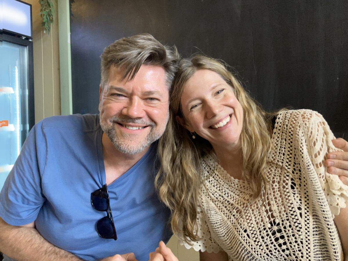 Children’s author Kelley Donner, right, and her brother, Mark Janzen, left, started Storybook Co. to use books to connect to kids through outdoor reading displays.