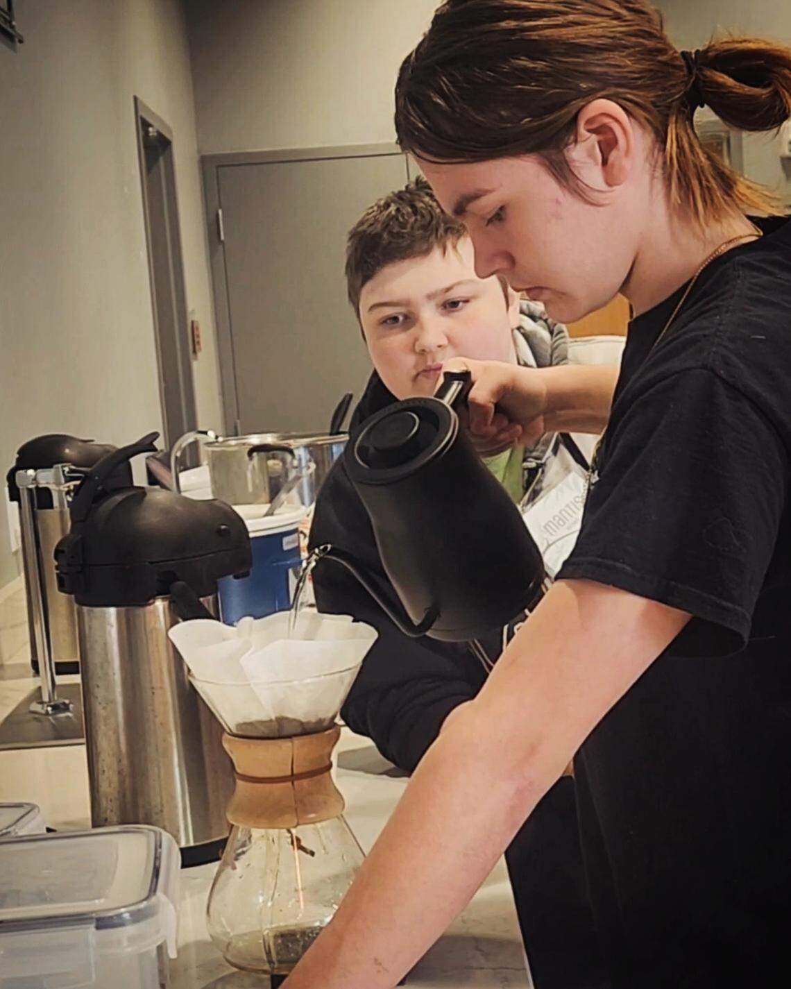 LegacyWorks employees ages 14 to 18 are putting their coffee shop training to work at the Wichita Public Library’s cafe, which they’ve been opening on Saturdays since the beginning of the year.