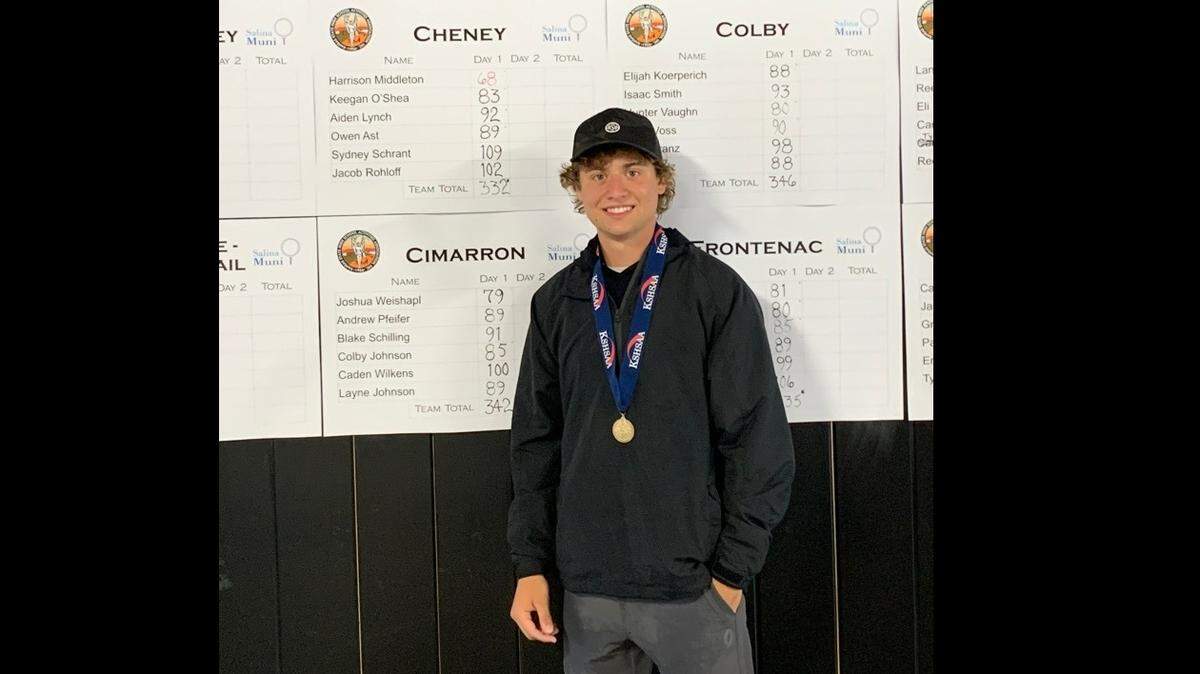 Cheney senior Harrison Middleton won the Class 3A boys golf state championship after Tuesday’s play was rained out.