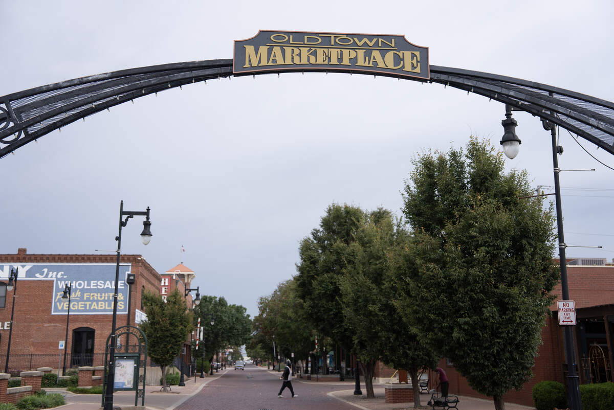 Old Town Marketplace entrance at Mosley and Douglas.