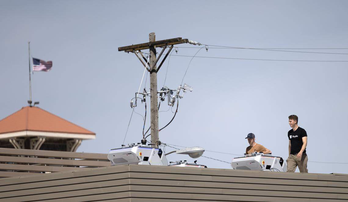 Workers recently installed drone nests, or hives as they’re sometimes called, atop the QuikTrip at Douglas and Washington. The Tulsa company donated the $650,000 trio of drones to the Wichita Police Department.