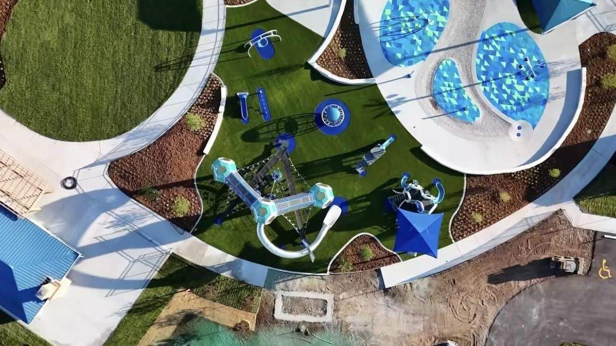 A look at the new playground in High Park in Derby.