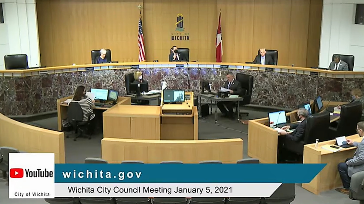 Screenshot from YouTube video of Wichita City Council meeting (Jan. 5, 2021)