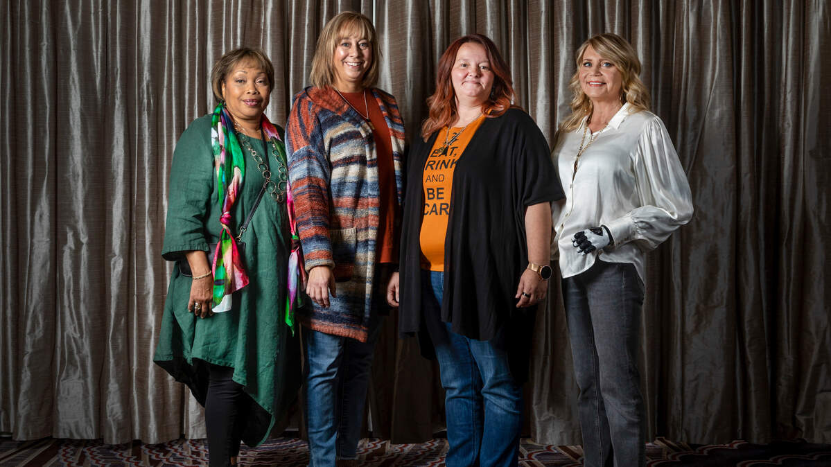 Beverly Barnes, Marti Dougherty, Christy East and Sondra Stieber, left to right were involved in a makeover during The Sisterhood of the Divine Makeover.