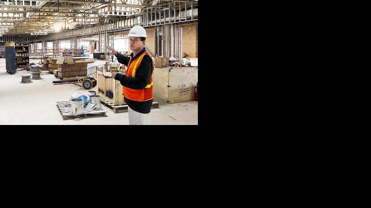 Program manager Patrick McCollom talks about the secure area where TSA will screen passengers at the Wichita Dwight D. Eisenhower National Airport terminal building. 

