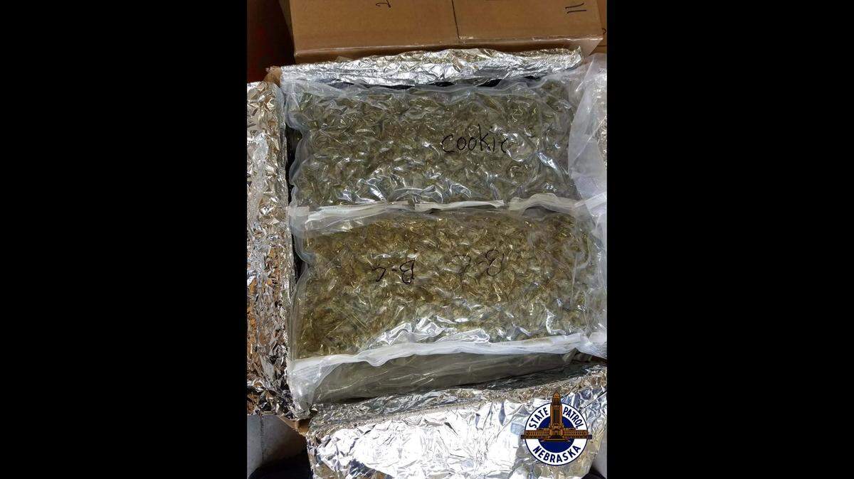 A bag labeled "cookie" was among $1 million worth of marijuana found by Nebraska state troopers during a search of a semi-trailer on Wednesday.