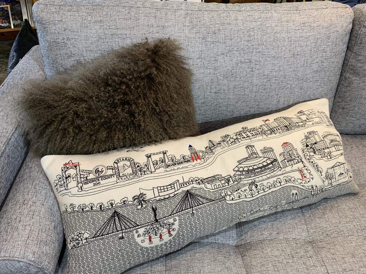 You’ll want to splurge on this $130 embroidered Wichita pillow at The Workroom.