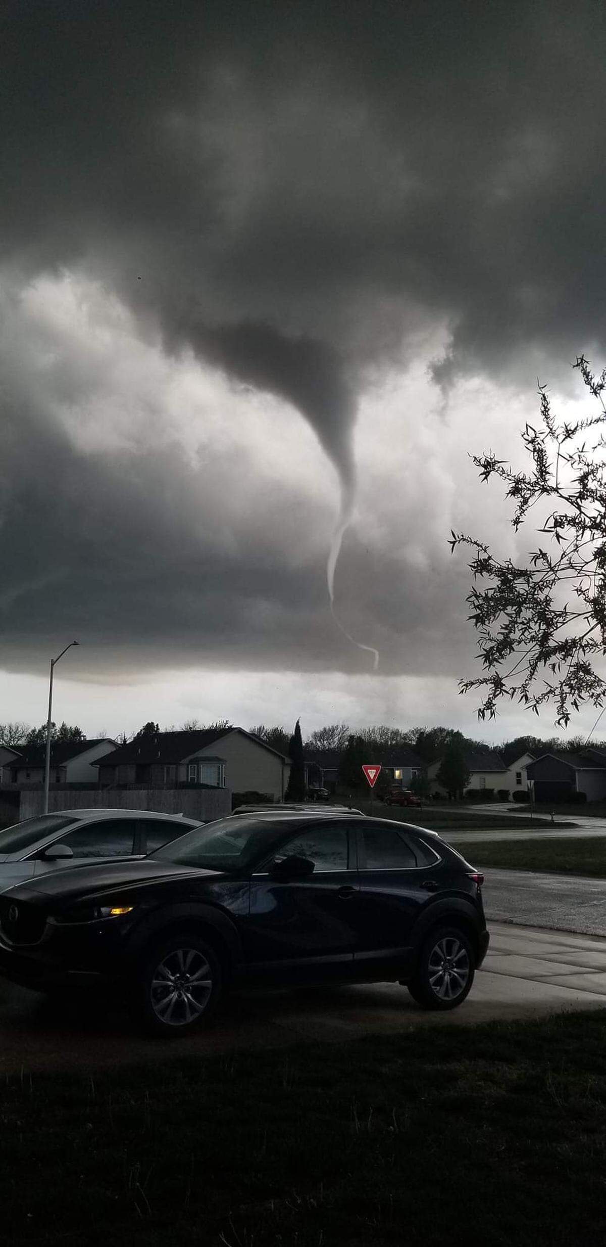 Andover resident Lindsay Triplett shot this photo of an April rope tornado just before saying, “We’ve got to move.” She and her family were able to take cover before the tornado struck her house.
