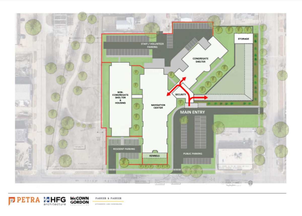 A basic floor plan for how the Multi-Agency Center would fit within the Park Elementary building.