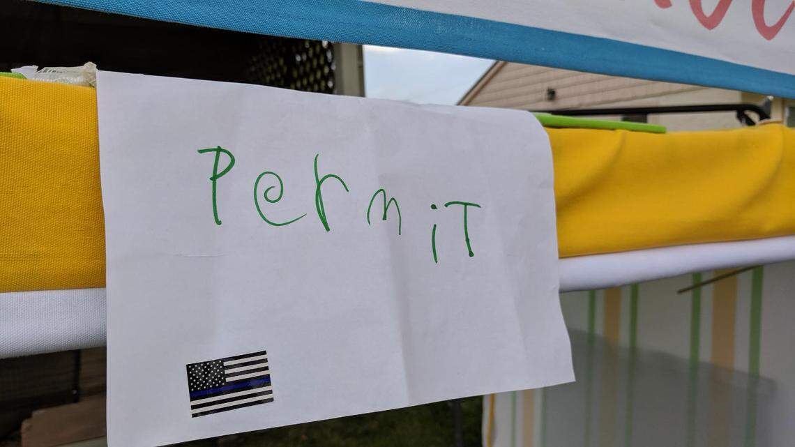 Jacob Martin got the Clay County Sheriff's Office "stamp of approval" on his lemonade stand "permit" after an interrogating customer asked to see the 8-year-old boy's health permit in case he got sick.