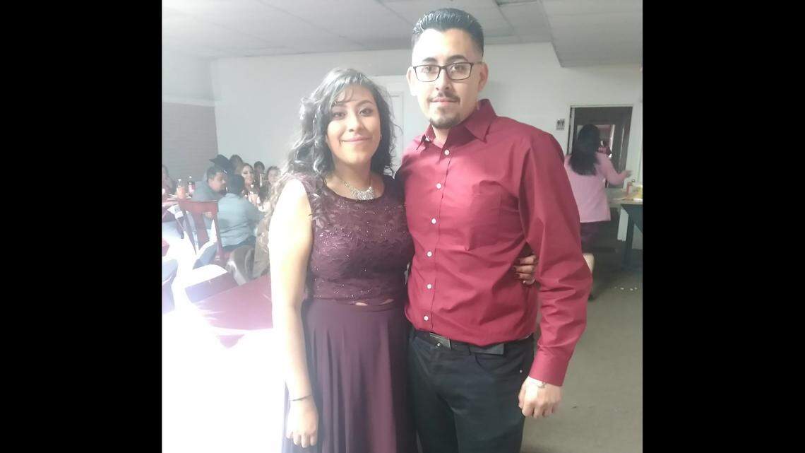 Shawn Gomez and his sister, Brianna Roman, pose for a photo at their mother and stepfather’s wedding in 2017. Gomez, who was born and raised in Wichita, was killed July 8.
