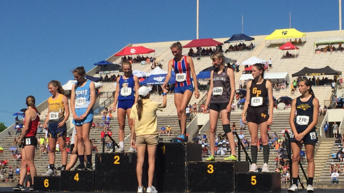 Cheney junior Layne Needham won the 100- and 300-meter hurdles at the Kansas high school track and field meet.