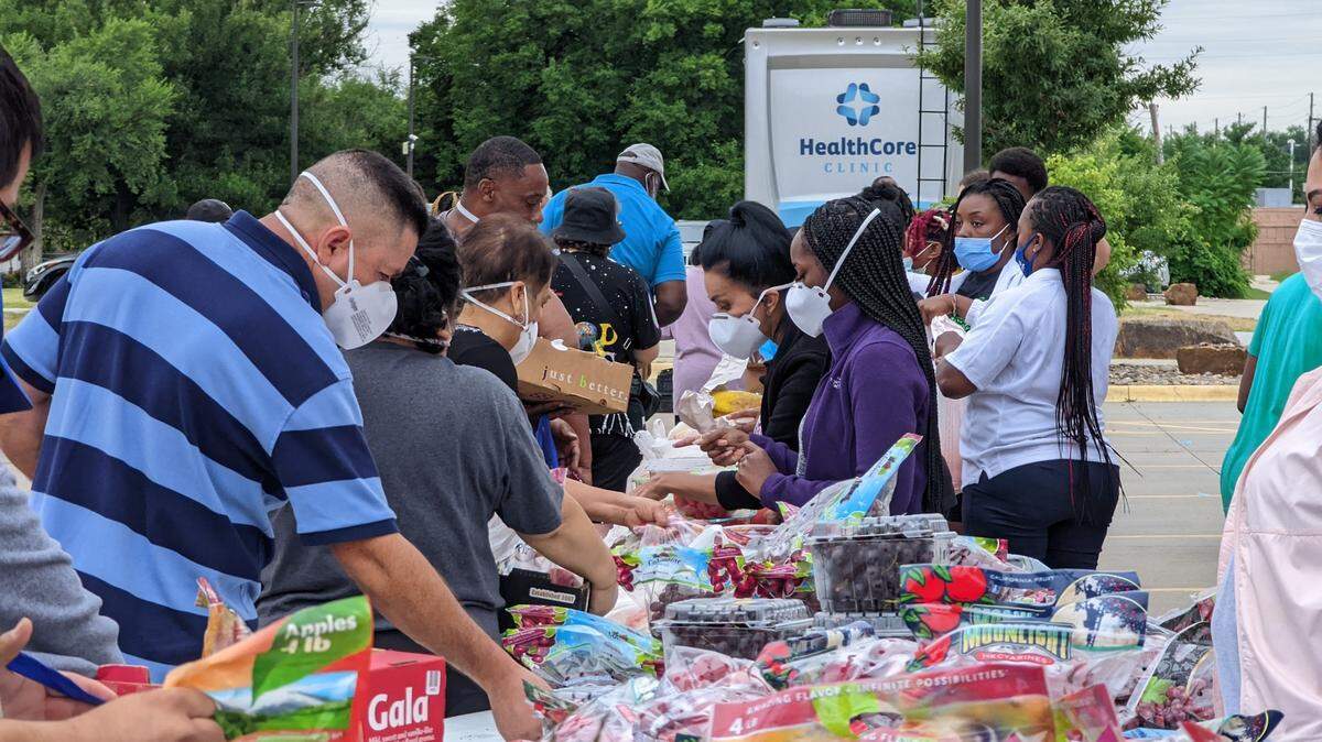The HealthCore Clinic in northeast Wichita held a free fresh produce distribution event with the Kansas Food Bank in April. A second HealthCore is coming to the south side.