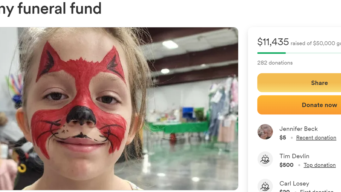 A GoFundMe has been set up to pay for funeral expenses for a Wichita girl who died after being hit by a school bus.