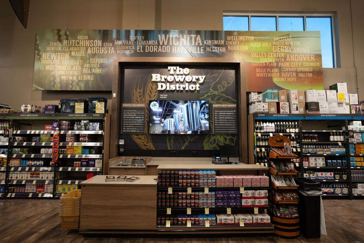 This is the beer tasting table at Total Wine & More, which is opening at Greenwich Place at K-96 and Greenwich on Friday.