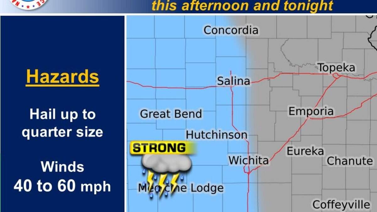 Parts of Kansas saw more than 3 inches of rain in a 24-hour period that ended Saturday morning. More rain and even hail are possible Saturday afternoon and night in the Wichita area.