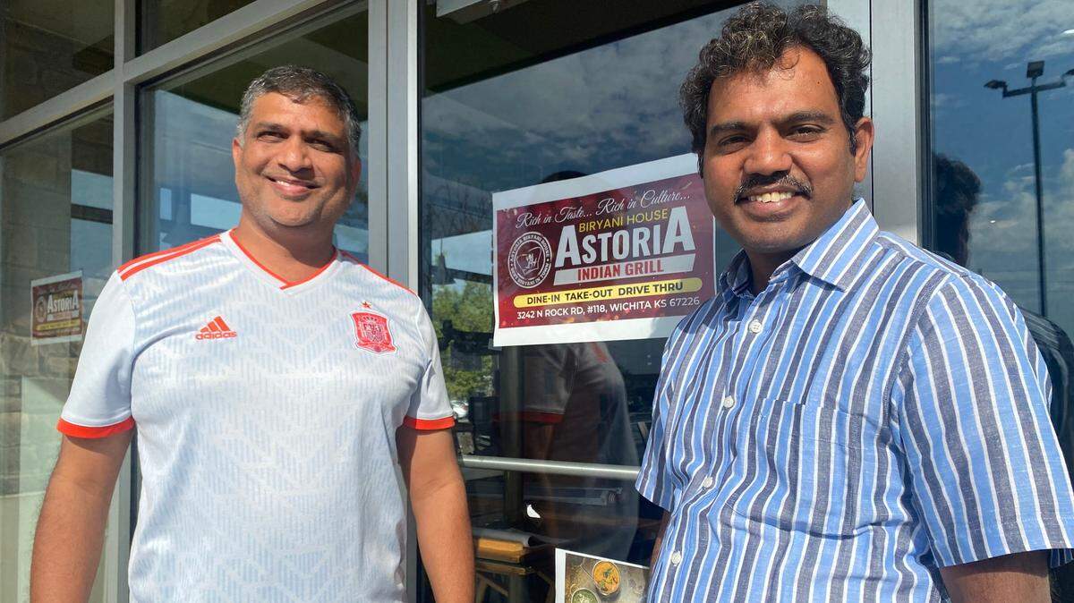 Prasad Kandimalla, left, and Adi Kancharla are Omaha restaurateurs who are bringing their Indian restaurant concept — Astoria Biryani House — to Wichita.