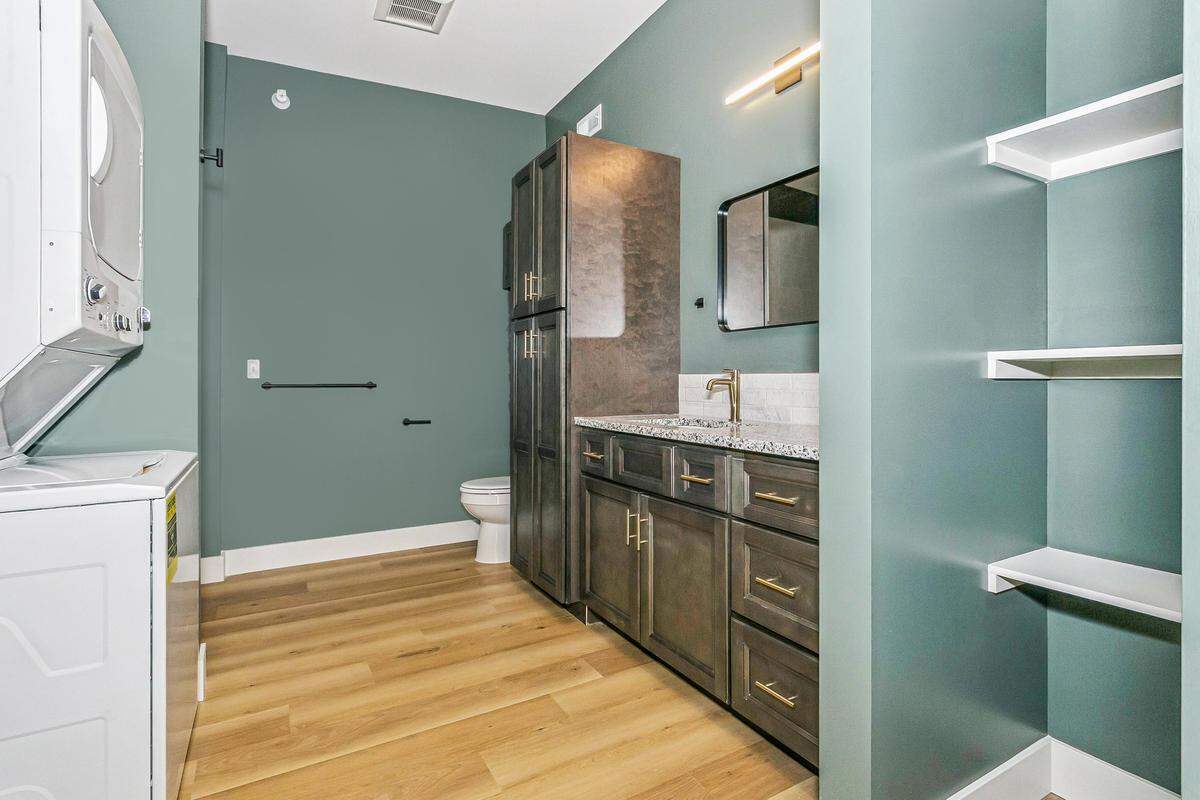 A bathroom at the new Hyde Park Flats.