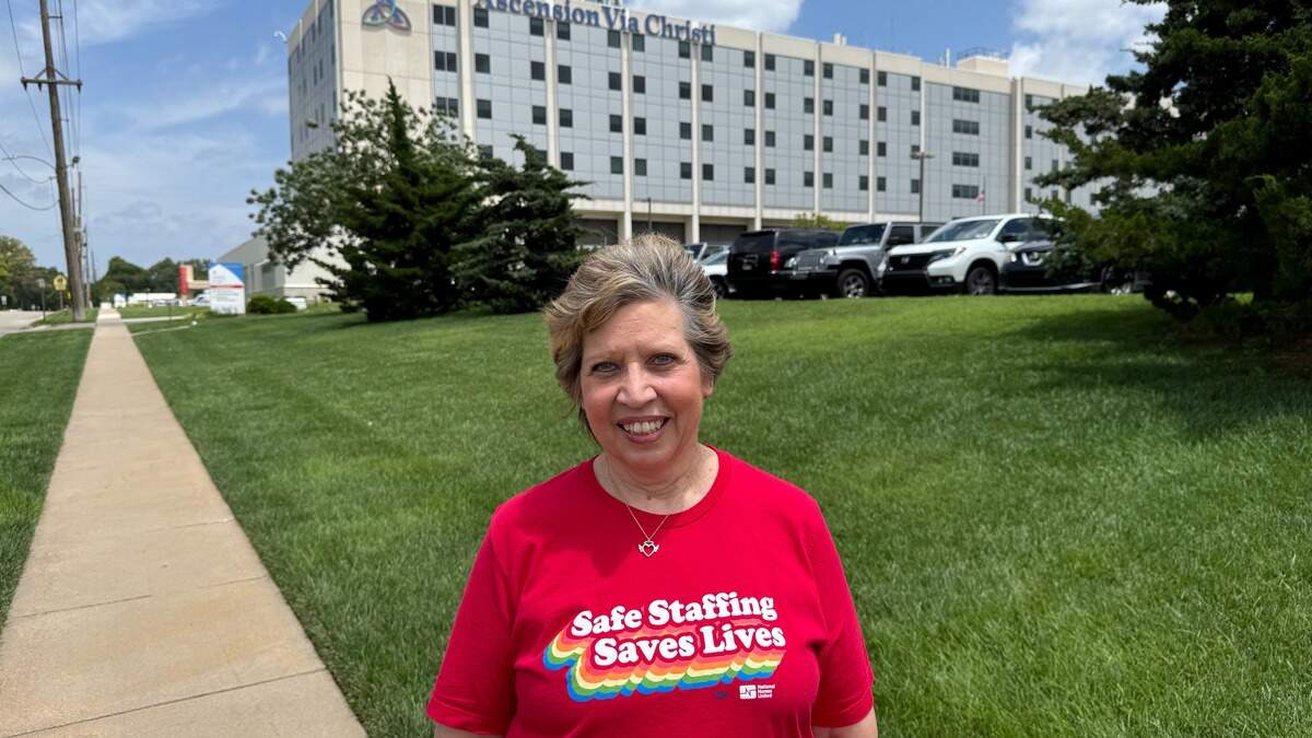 Carol Samsel, who has been a registered nurse at Via Christi St. Joseph for 43 years: “We just want our community to be safe, and we want our nurses to be safe.”