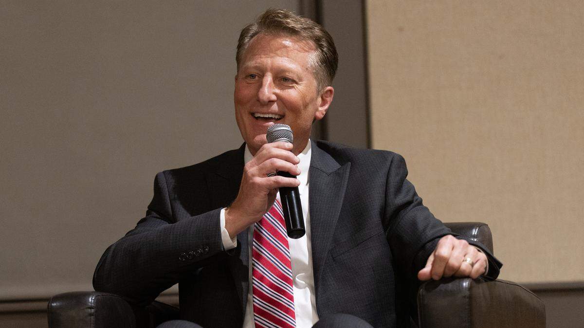 Dennis Marstall, Wichita’s next city manager, speaks at a public forum at Botanica during the interview process last month.