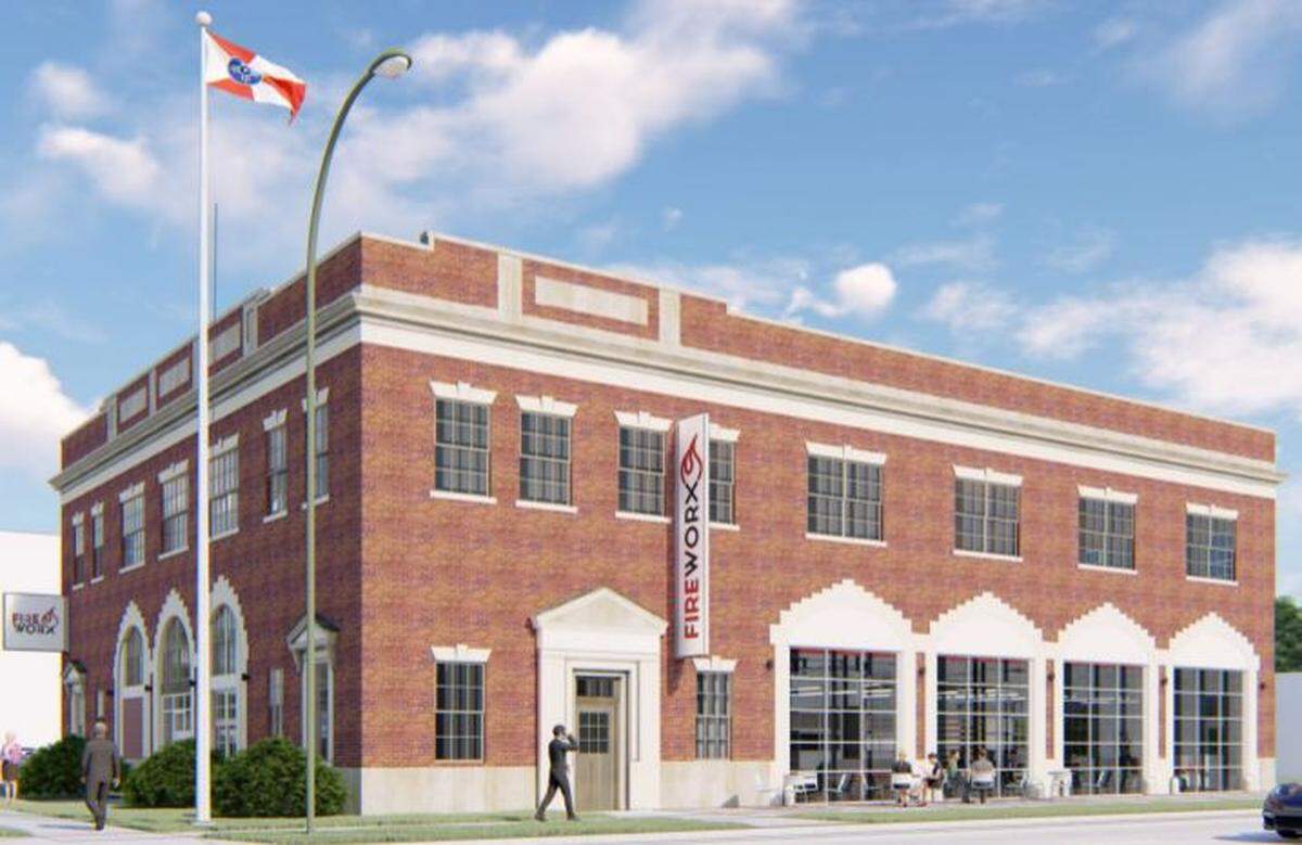 Design proposal for FireWorx, a shared-leased space building for artists, professionals and business startups.