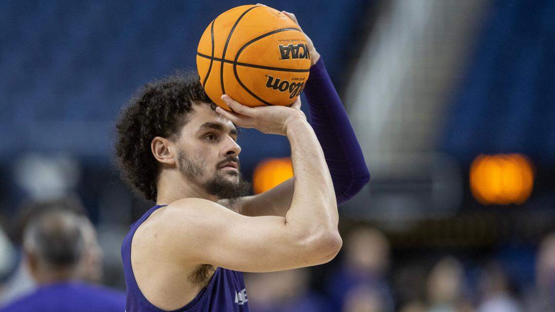 Kansas State’s Ismael Massoud shoots during an open practice at the Greensboro Coliseum on Thursday before Kansas State faced Montana State in first round of the NCAA Tournament.