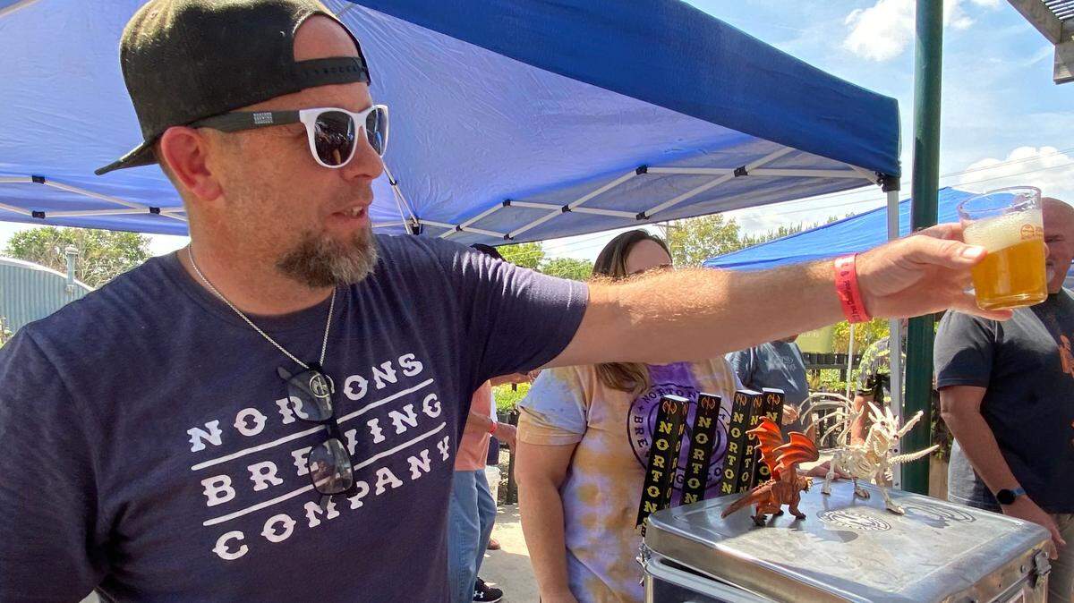Dan Norton, owner of Nortons Brewing Company, is pictured at the 2022 Iron Chilehead festival. Nortons will be back for the 2023 event on Saturday.