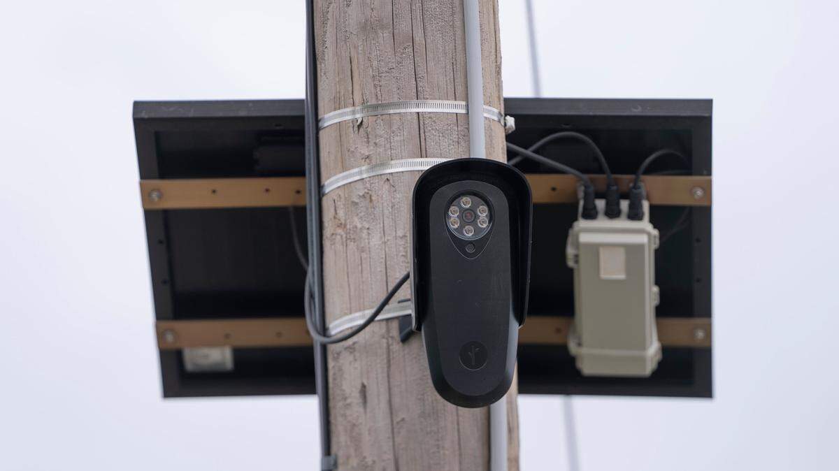 A Flock camera at Oliver and Northeast Parkway north of the intersection of 13th and Oliver in Wichita.