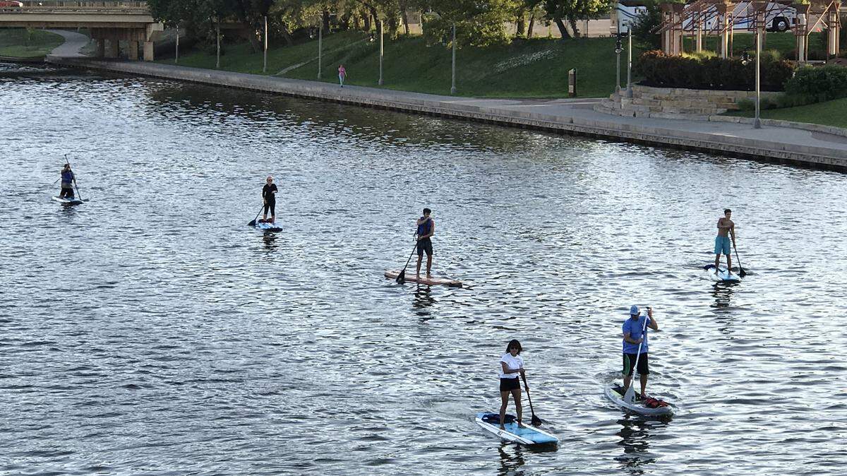 Paddle boards will be available for rent at the Wichita Clean Streams’ second annual Big Float and Beach Party Saturday in downtown Wichita. 