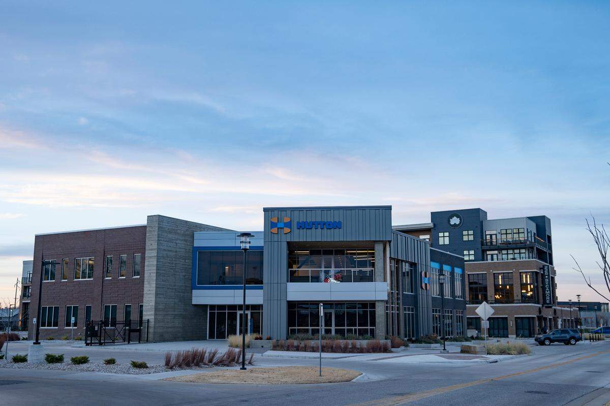 Construction firm Hutton recently built a 24,000-square-foot building in Delano for its headquarters. 225 Sycamore apartments is directly behind Hutton. (Dec. 17, 2021)