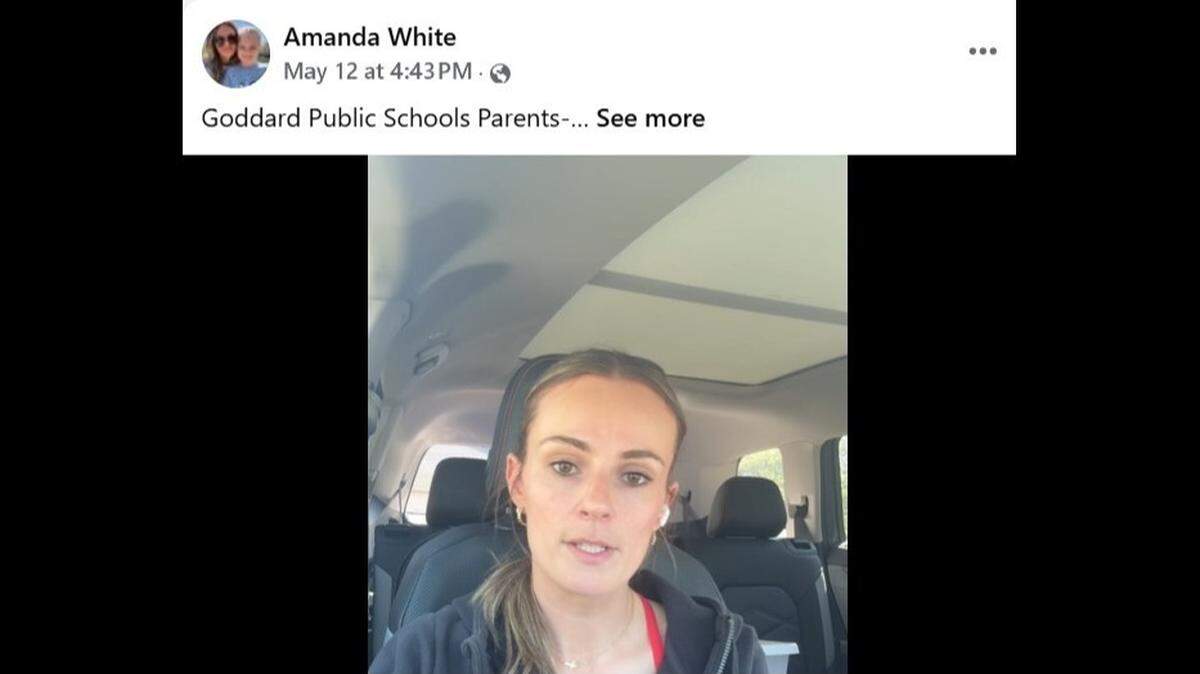 Amanda White, a mom of three children, posted a video on Facebook expressing disappointment in how Goddard Public Schools responded after finding out a registered sex offender had served as a chaperone on a school field trip.