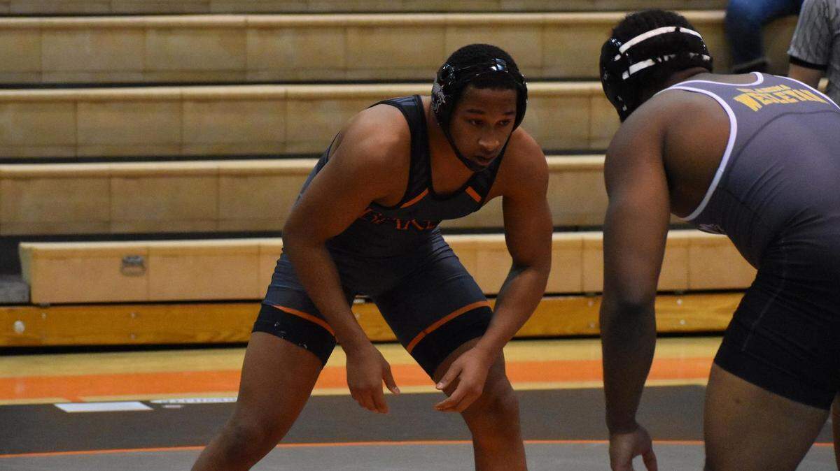 Baker sophomore Malachi Karibo, a former state champion at Wichita South, will compete at the NAIA wrestling national championships at Hartman Arena this weekend.