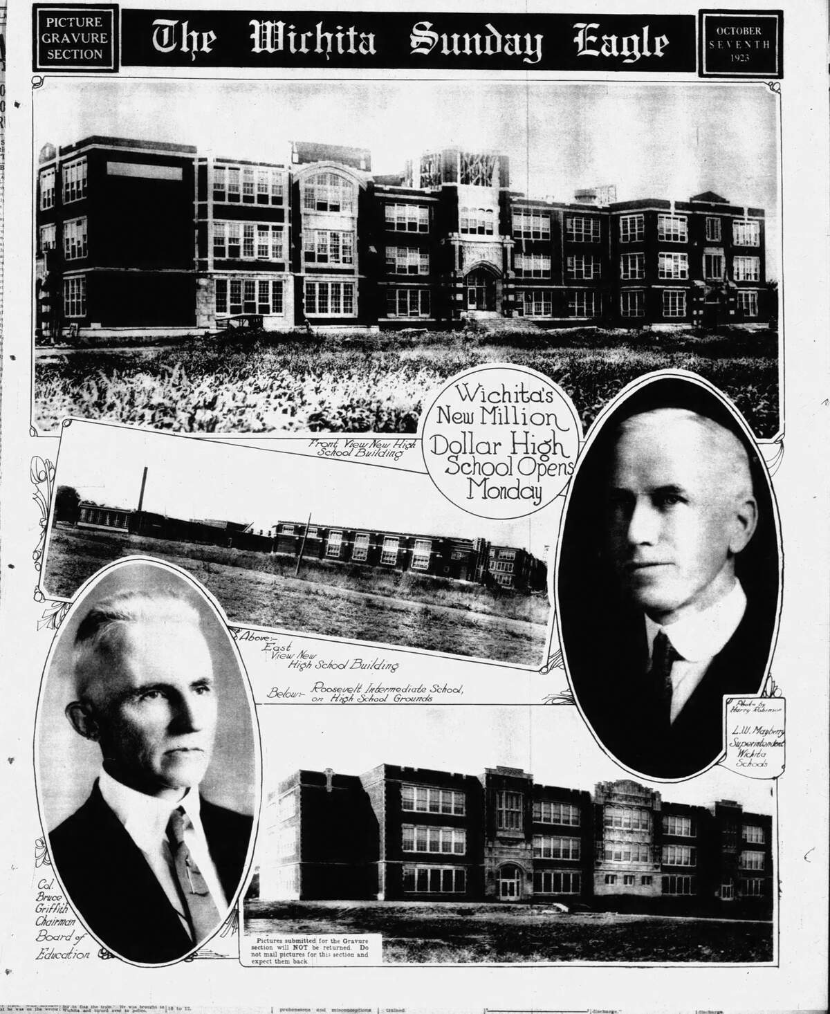 An insert in the Wichita Eagle on Oct. 7, 1923 celebrating the opening of Wichita’s new “million dollar high school.”
