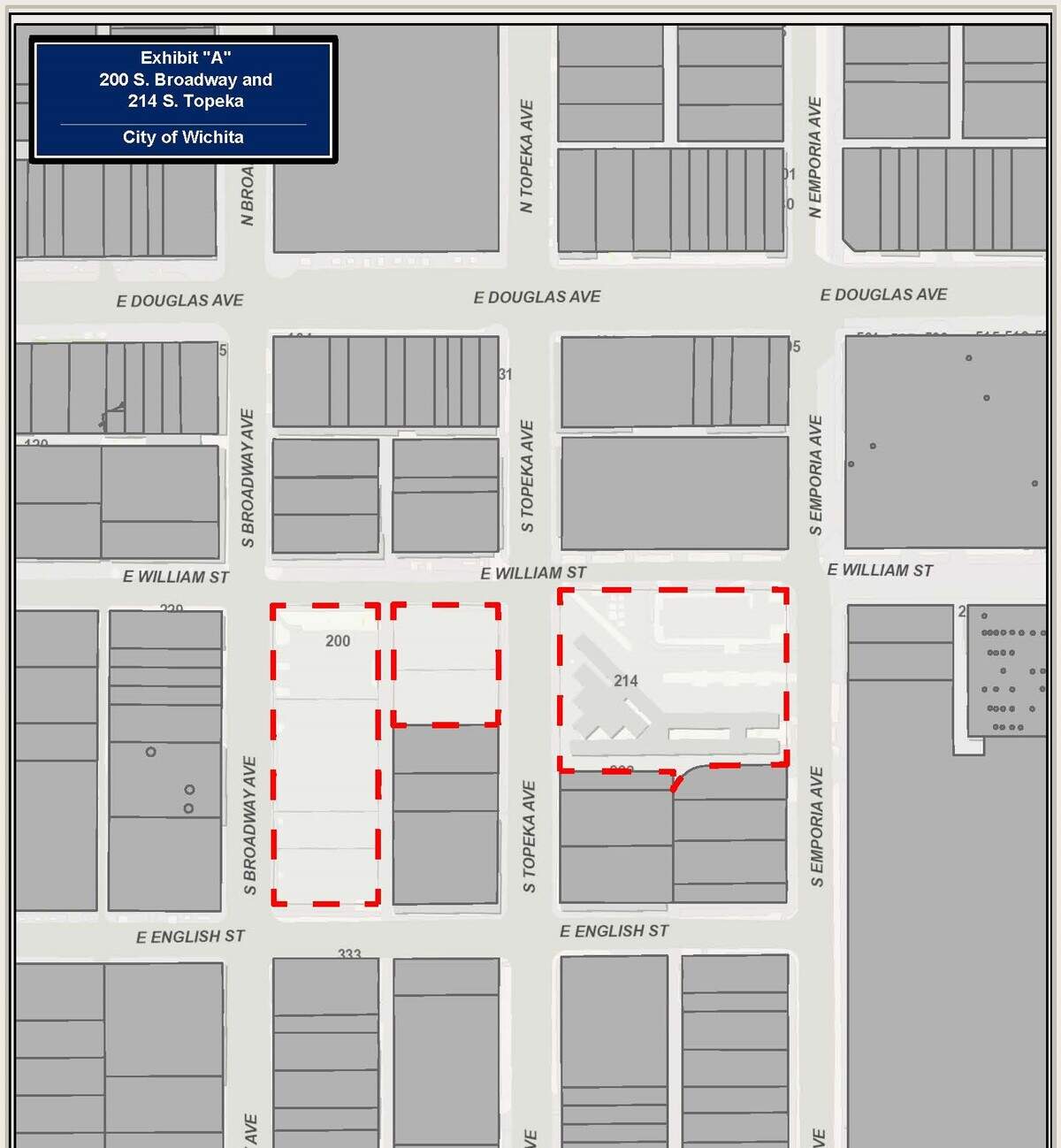 The Wichita Biomedical Center will be built on an L-shaped parcel at Broadway and William, and future development related to the new campus will come to the other corner after the transit center leaves.